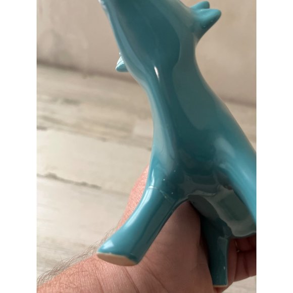 Small blue ceramic cow cream pitcher - Picture 8 of 8